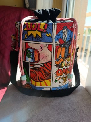 Bolso cubo vintage cómic