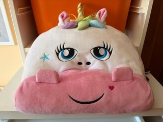 Cojín Apoyalibros Unicornio Rosa y Blanco