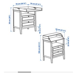 Cómoda/cambiador para bebé de color gris