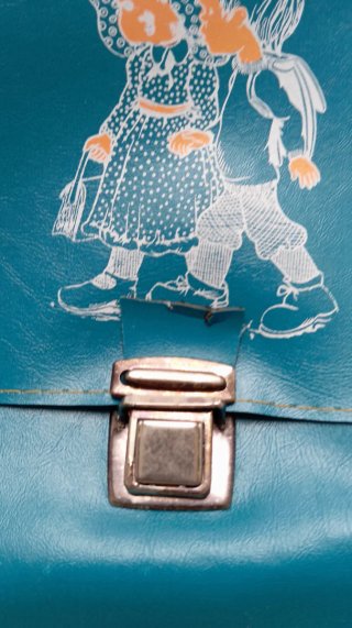 Cartera vintage infantil azul. Bolso vintage.