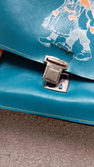 Cartera vintage infantil azul. Bolso vintage.