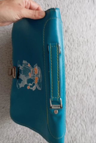 Cartera vintage infantil azul. Bolso vintage.