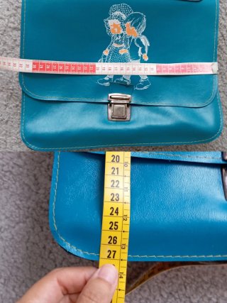 Cartera vintage infantil azul. Bolso vintage.