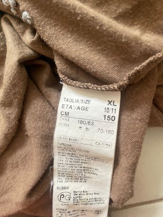 Camiseta Benetton bordada marrón 100% algodón XS