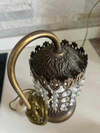 Lampada da comodino in metallo e vetro