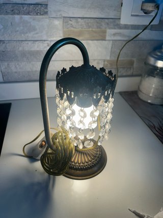 Lampada da comodino in metallo e vetro
