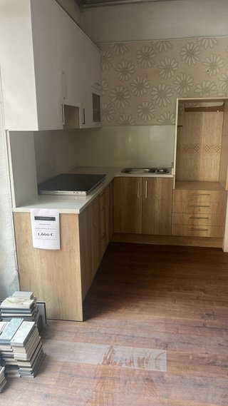 Conjunto Muebles Cocina Madera y Cristal