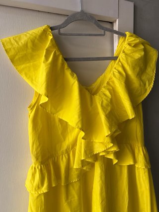 Vestido Sfera amarillo boho midi volantes