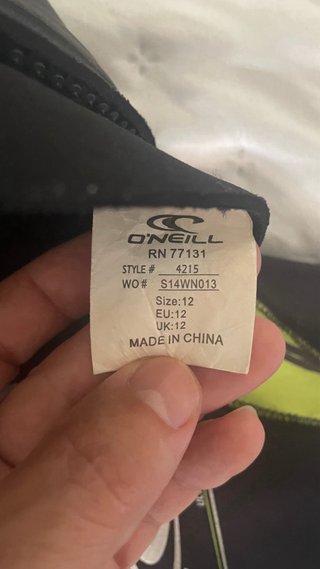 Neopreno O'Neill Talla 12 Años