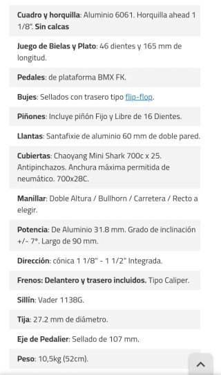 Bicicleta Fixie Santafixie Raval Naked Edition