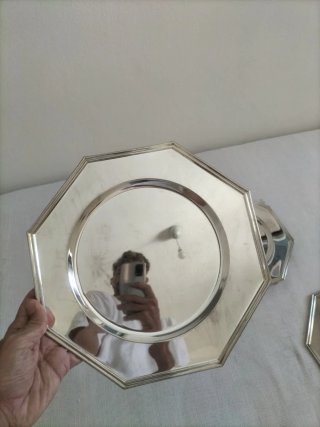 Vajilla antigua plata plateado vintage bajoplato