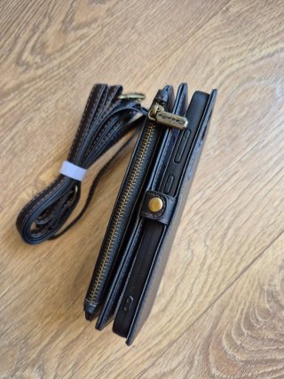 Bolso cartera negro móvil samsung