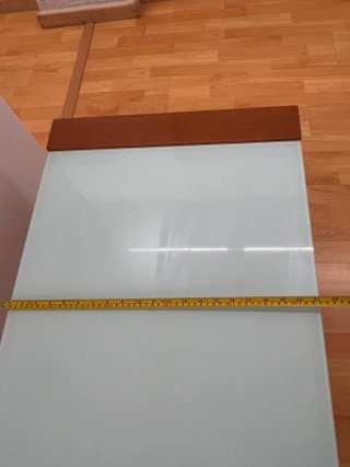 Mesa de centro elevable madera y cristal