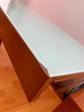 Mesa de centro elevable madera y cristal