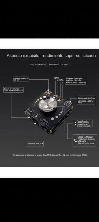 Amplificador HiFi 100W, Altavoces y Fuente 24V