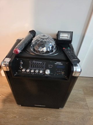 Altavoz TARSAM con luz de fiesta y control remoto.
