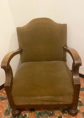 2 Sillones Gratis Antiguos Madera y Terciopelo