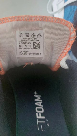 Tenis Puma Azul y Naranja Talla 36