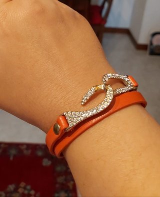 Girocollo donna con strass oro arancio