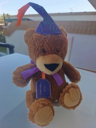 Peluche Osito Feliz Cumpleaños Morado