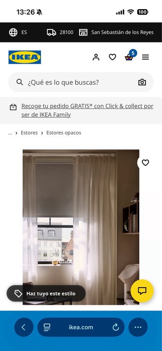 Estor FRIDANS opaco blanco IKEA