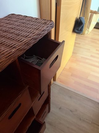 Mueble de entrada madera y bambú