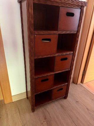 Mueble de entrada madera y bambú