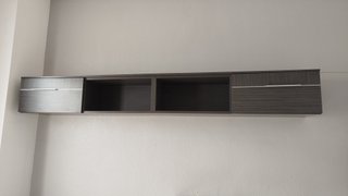 Muebles modular salón madera gris