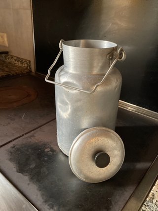 Lechera de aluminio vintage