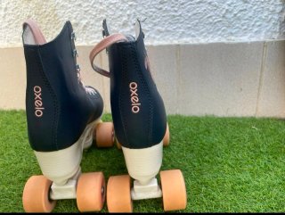 Patines Oxelo 4 Ruedas Talla 38 Azul Rosa