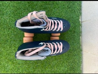 Patines Oxelo 4 Ruedas Talla 38 Azul Rosa