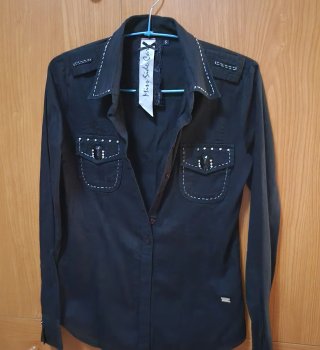 Camisa Miss Side Car Negra Talla S