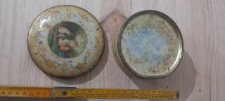 Caja Lata Litografiada Vintage Flores Niños