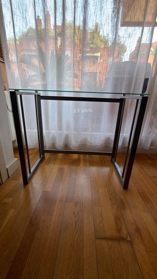 Mesa escritorio cristal y metal IKEA VITTSJÖ