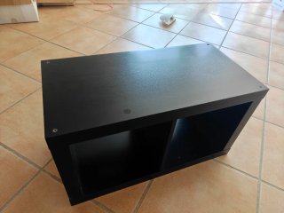 Mueble auxiliar negro 2 huecos