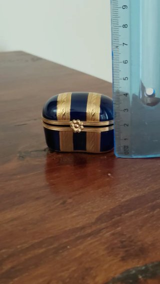 Portapillole Limoges blu e oro