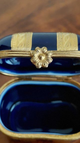 Portapillole Limoges blu e oro