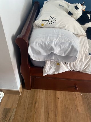 Cama barco/nido madera con 2 somier. No colchón