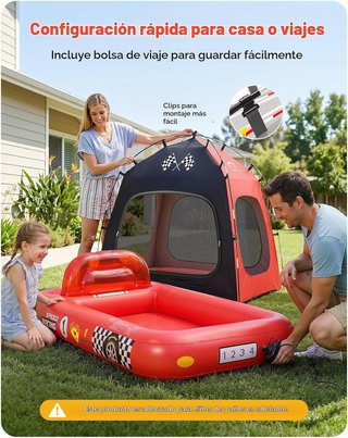 NUEVO Colchón Hinchable Infantil Coche con Tienda