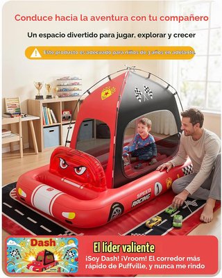 NUEVO Colchón Hinchable Infantil Coche con Tienda