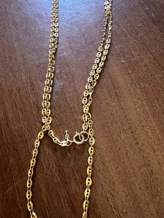 Collana oro con ciondoli rossi