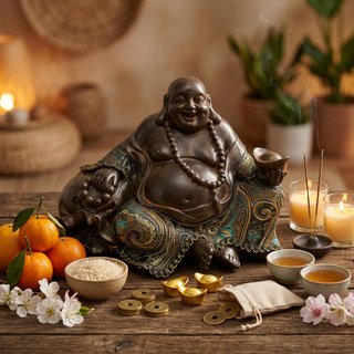 Buda de la Riqueza con Traje Bordado