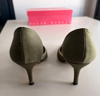 Zapatos Pilar Burgos Talla 35 Seda Verde