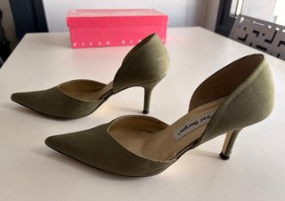 Zapatos Pilar Burgos Talla 35 Seda Verde