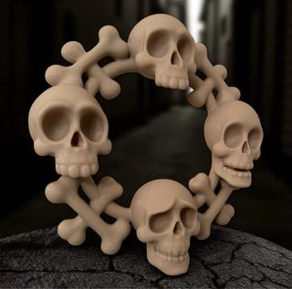 Corona Puerta Calaveras Halloween