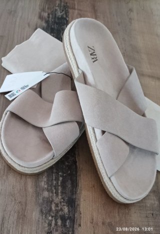 Sandalias Zara Hombre Talla 44 Beige Nuevas