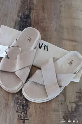 Sandalias Zara Hombre Talla 44 Beige Nuevas