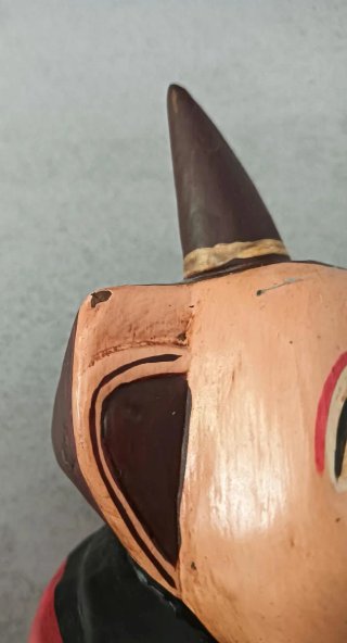 Payaso vintage madera tallado pintado mano
