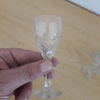 6 COPAS DE LICOR CHUPITOS CRISTAL TALLADO CIRCULOS