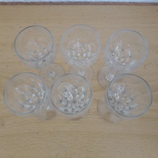 6 COPAS DE LICOR CHUPITOS CRISTAL TALLADO CIRCULOS